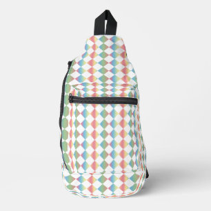 Multicolor Checker Diamond Pattern Sling Bag