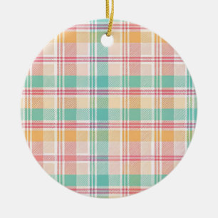 Multicolor Chequered Plaid Ceramic Ornament