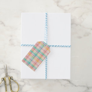 Multicolor Chequered Plaid Gift Tags