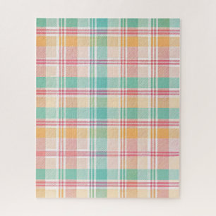 Multicolor Chequered Plaid Jigsaw Puzzle