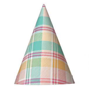 Multicolor Chequered Plaid Party Hat