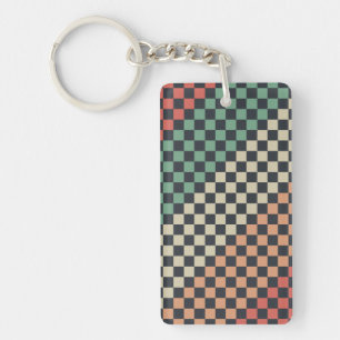 Multicolor Chequered Style Key Ring