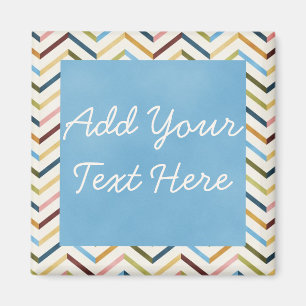 MultiColor Chevron Custom Square Magnet