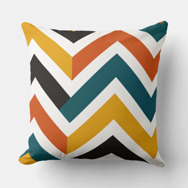Multicolor Chevron Geometric Pattern Cushion (Front)