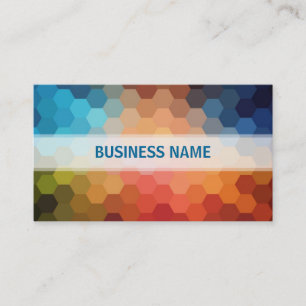 Multicolor Chevron Hexagonal Pattern 3 Business Card