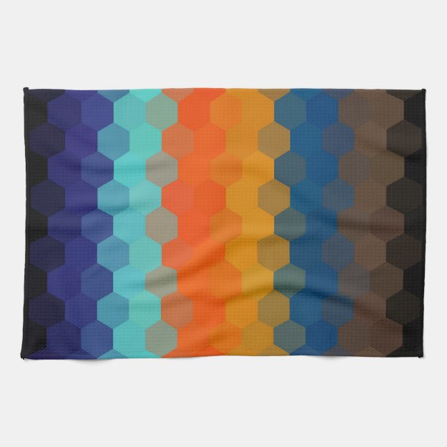 Multicolor Chevron Seamless Pattern 4 Tea Towel (Horizontal)