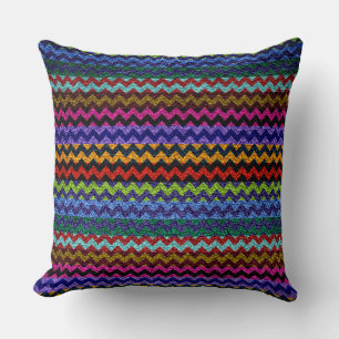 Multicolor Chevron Stripes Pattern Cushion