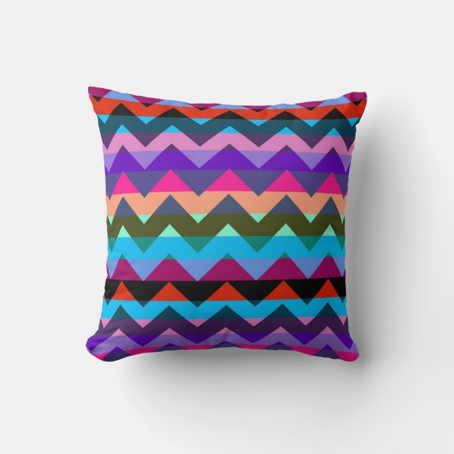 Multicolor Chevron Zigzag Stripe Pattern 2 Cushion (Front)