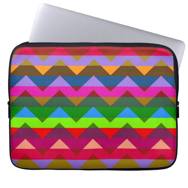 Multicolor Chevron Zigzag Stripe Pattern 6 Laptop Sleeve (Front)