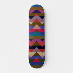 Multicolor Chevron Zigzag Stripe Pattern 9 Skateboard