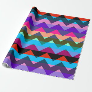 Multicolor Chevron Zigzag Stripe Pattern Wrapping Paper