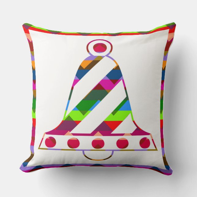Multicolor Christmas Bells Cushion (Front)
