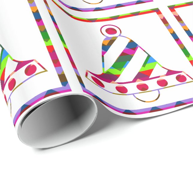 Multicolor Christmas Bells Wrapping Paper (Roll Corner)