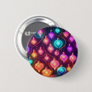 Multicolor Christmas Lights 6 Cm Round Badge
