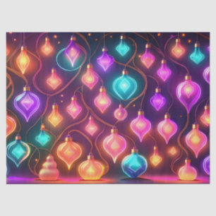 Multicolor Christmas Lights Patterned Tissue Paper