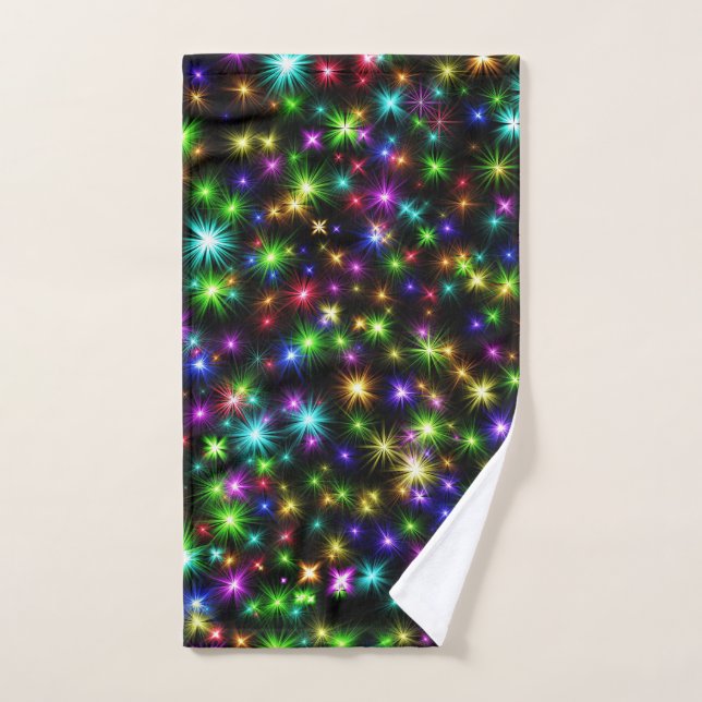 Multicolor Christmas Star Rays-57191 Hand Towel (Hand Towel)