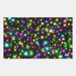 Multicolor Christmas Star Rays-57191 Rectangular Sticker