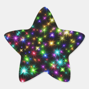 Multicolor Christmas Star Rays-57191 Star Sticker