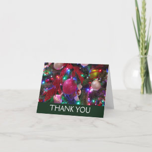 Multicolor Christmas Tree Colorful Holiday Thank You Card