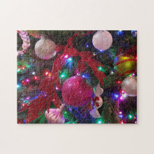 Multicolor Christmas Tree Colourful Holiday Jigsaw Puzzle