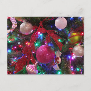 Multicolor Christmas Tree Colourful Holiday Postcard
