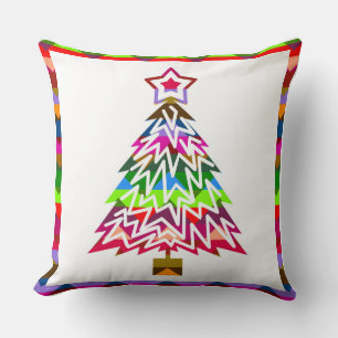 Multicolor Christmas Tree Cushion