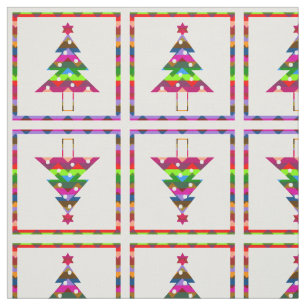 Multicolor Christmas Trees Fabric