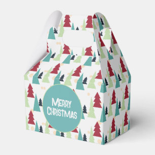 Multicolor Christmas Trees Pattern Favour Box