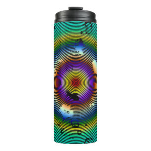Multicolor Circled Pattern Thermal Tumbler