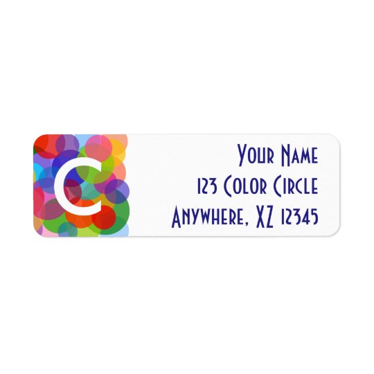 Multicolor Circles & Dots Return Address Label