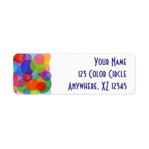 Multicolor Circles & Dots Return Address Label