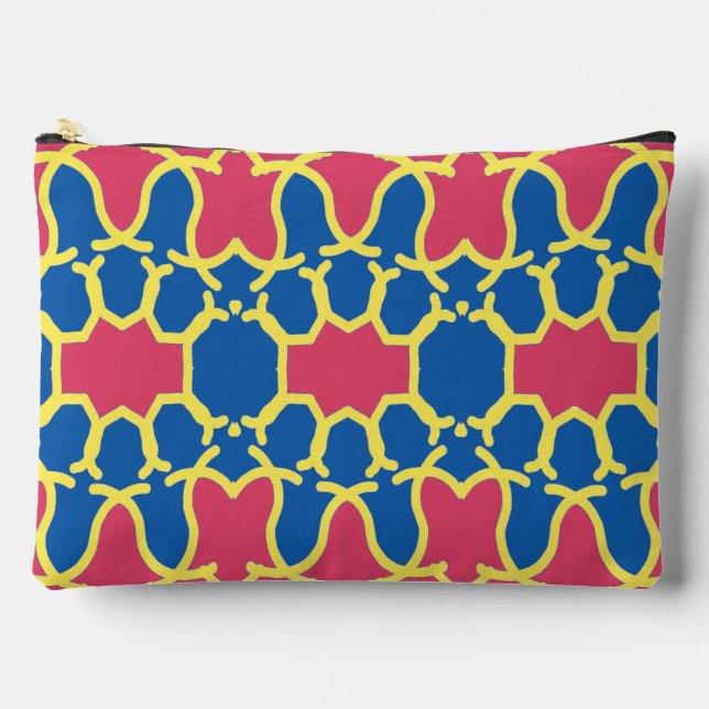 Multicolor classic trendy makeup accessory pouch (Front)
