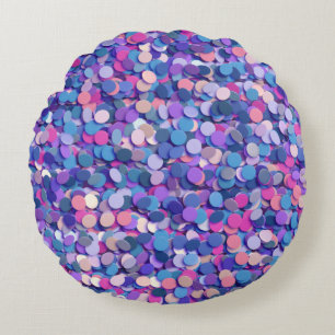 Multicolor Confetti Round Cushion
