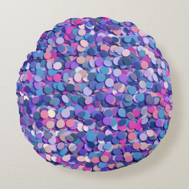 Multicolor Confetti Round Cushion (Front)