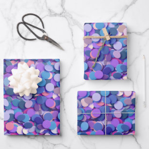 Multicolor Confetti Wrapping Paper Sheet