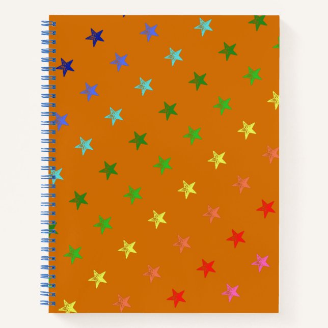 Multicolor Crayon Stars Notebook (Front)