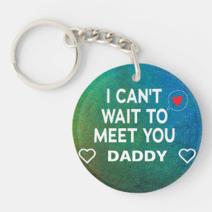 Multicolor Custom Baby's Sonogram Expectant Dad Key Ring