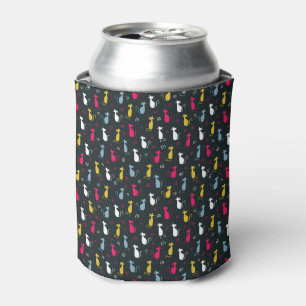 Multicolor cute cat pattern can cooler