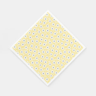 Multicolor cute floral pattern yellow background napkin