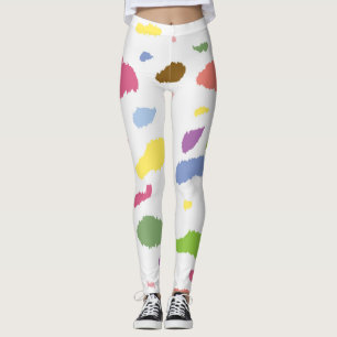 Multicolor Dalmatian Print Style Leggings
