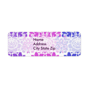Multicolor Damask Return Address Label