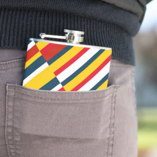 Multicolor Diagonal Stripes Hip Flask