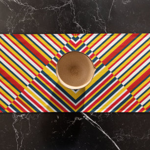 Multicolor Diagonal Stripes Long Table Runner