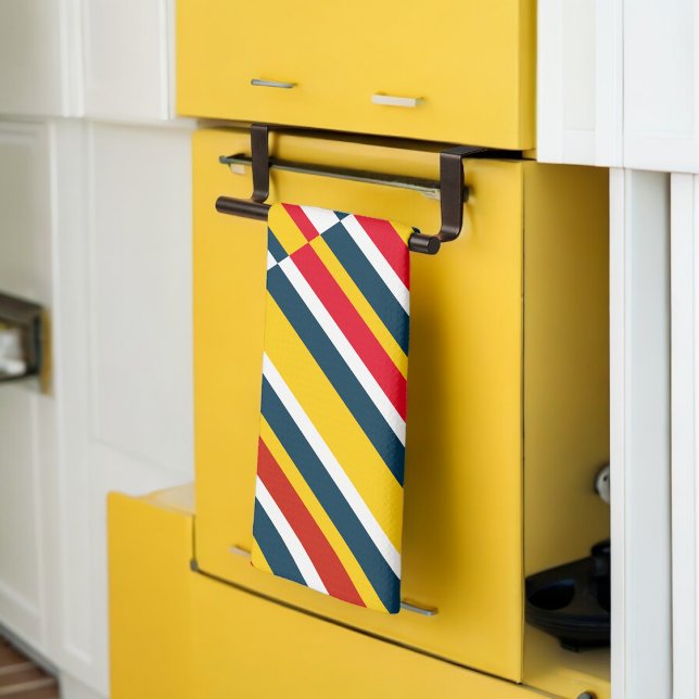 Multicolor Diagonal Stripes Tea Towel (Kitchen Towel)