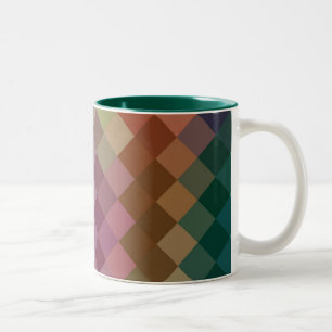 Multicolor Diamond Chevron Pattern 4 Two-Tone Coffee Mug