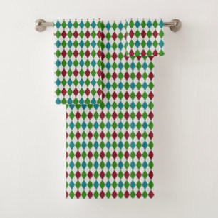 Multicolor Diamond Glitter Bath Towel Set