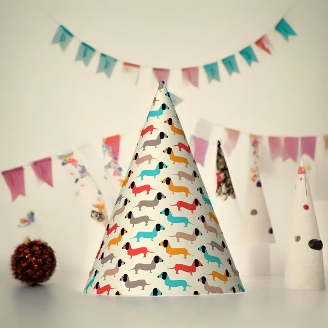 Multicolor Dog Cartoon Party Hat (Pet animal Dog Paper party hat, Kids,adults,party birthday hat,Baby Shower,wedding,celebration hat)