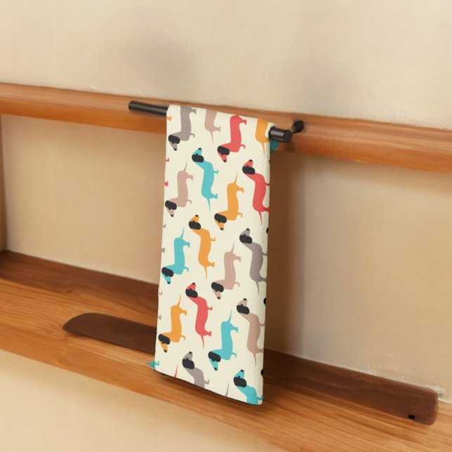 Multicolor Dogs Pattern Tea Towel (Kitchen Towel)