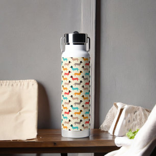 Multicolor Dogs Pattern Water Bottle