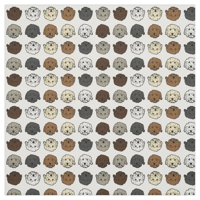 Multicolor Doodle dogs Fabric (Swatch)